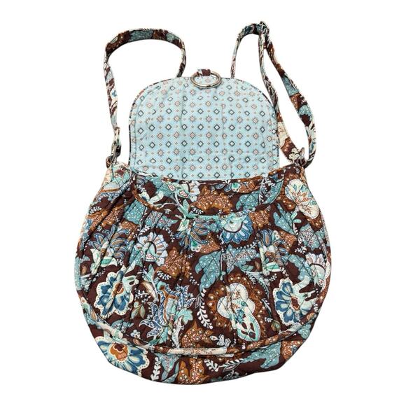 RETIRED Vera Bradley SADDLE UP Crossbody Java Blue Shoulder Bag Purse Hipster - Picture 6 of 6